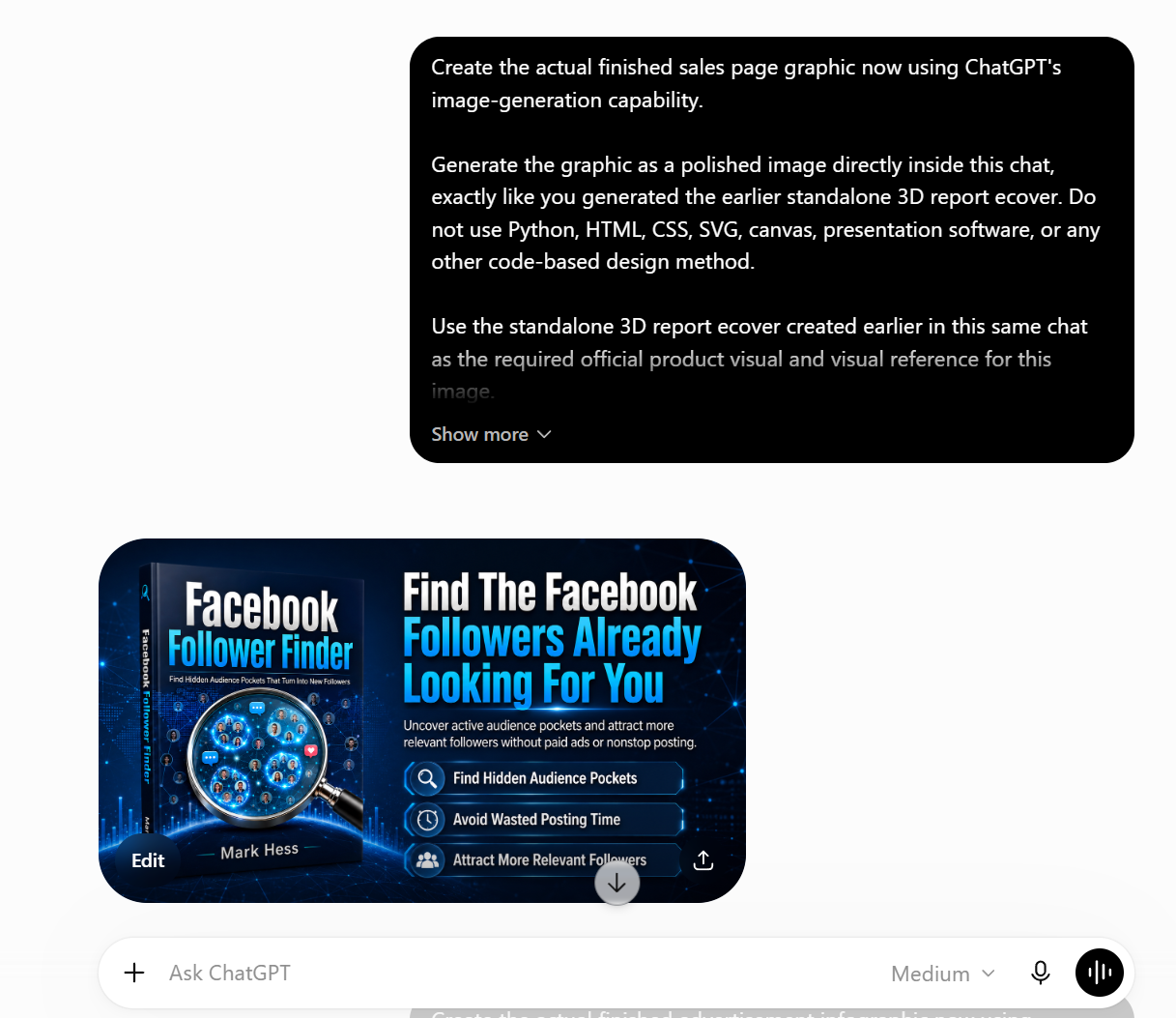 ChatGPT creates promotional graphics and sales materials