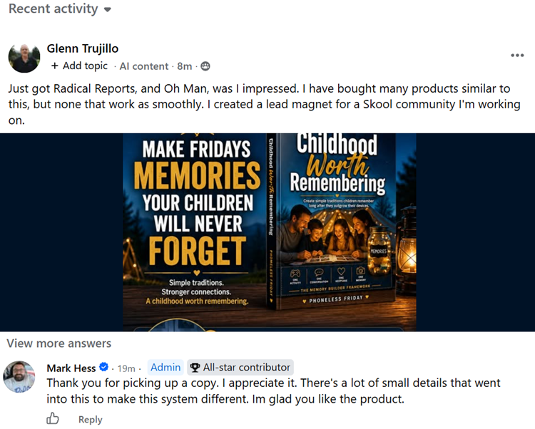 Radical Reports product preview